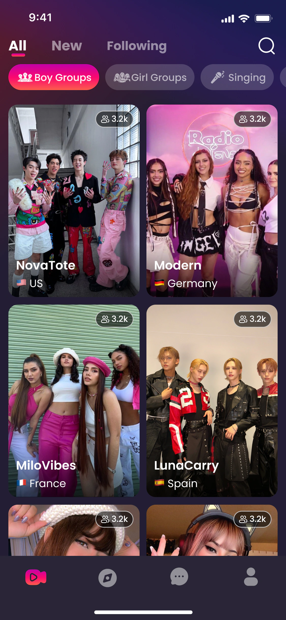 Discover boy and girl groups in Pezliv